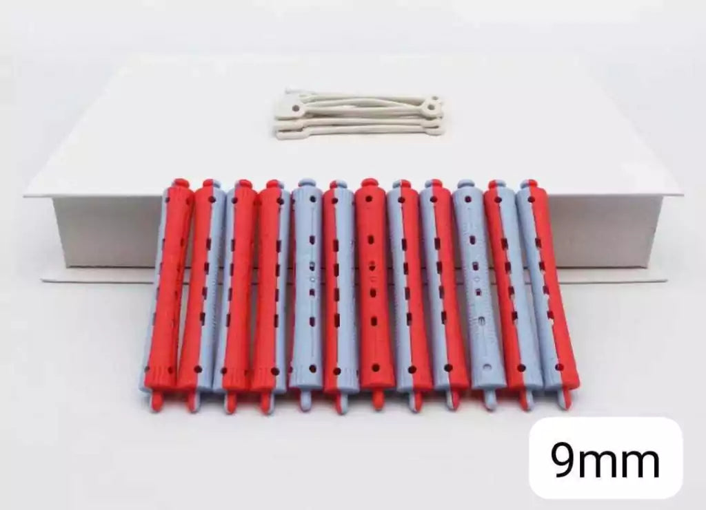Rulero CELESTE Y ROJO X12 HAIR-ROLLERS