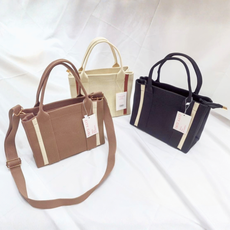 CARTERA DE TELA COMBINADA – CITY GIRL