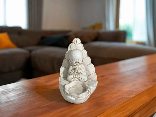 Porta Vela Buda Hoja 11x8cm