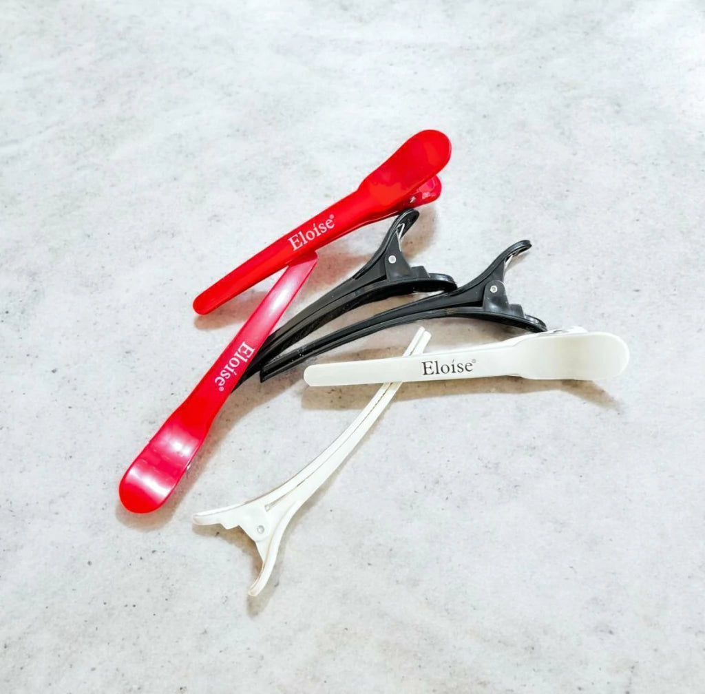 Pinzas de plastico para peluqueria TRICOLOR x12 ELOISE