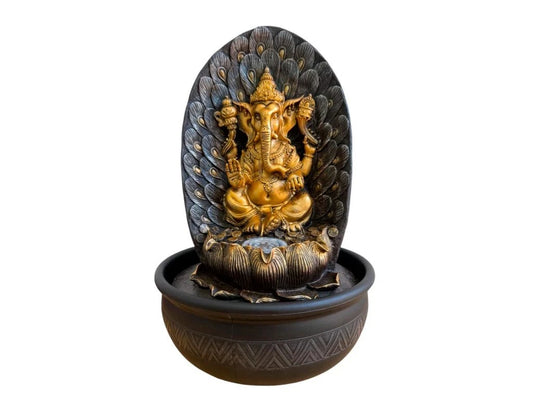 Fuente de Agua Ganesh Real con LED 40cm