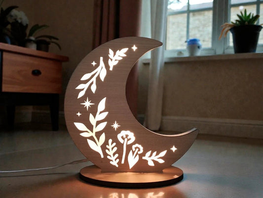 LAMPARA MEDIA LUNA MDF 60CM APROX.