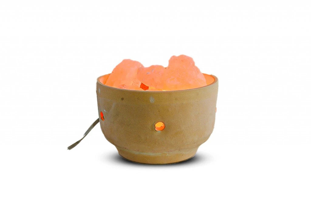 Lámpara de Sal Cerámica en Crudo para Decorar 13x8.5cm