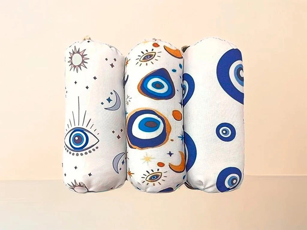 Almohadilla Cervical Bolster Ojo Turco - Semillas y Lavanda - Funda Lavable