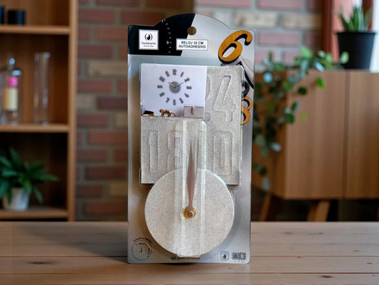 RELOJ AUTO ADHESIVO SIMIL PIEDRA 35 CM
