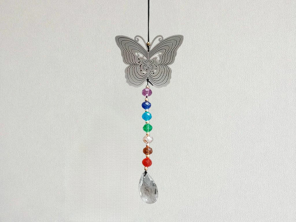COLGANTE MOVIL GIRATORIO MARIPOSA 7 CHAKRAS 37CM