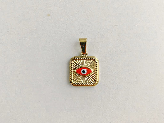 Dije de acero dorado triangular/cuadrado