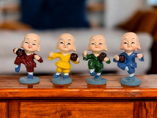 Set x 4 Monjes de la Suerte con Jarrón 6.5cm
