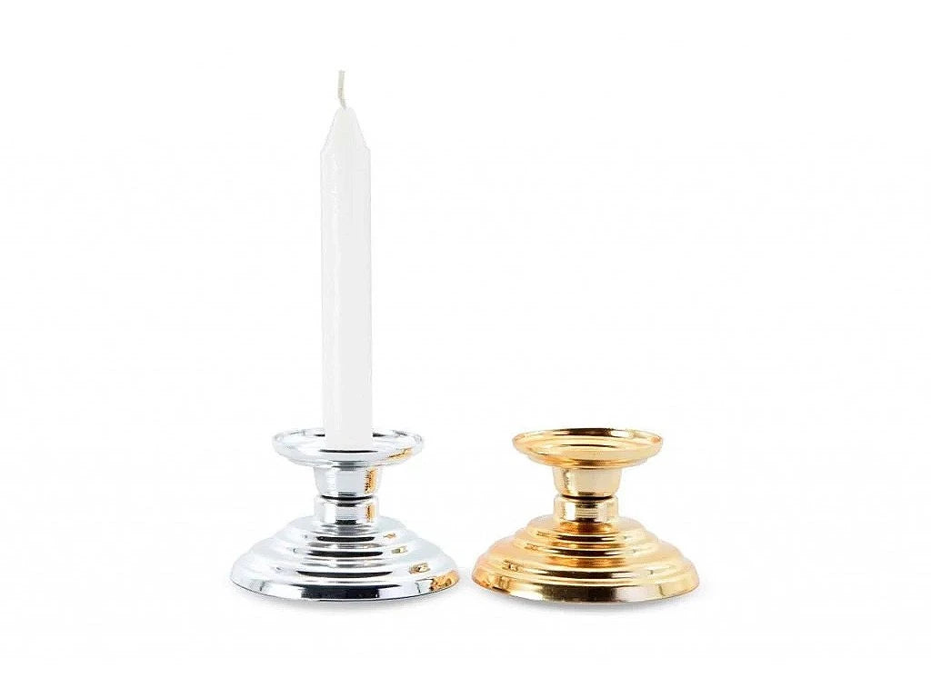 Porta Vela Metal Oro/Plata Escalera 7x4,5 cm - Elegancia y estilo