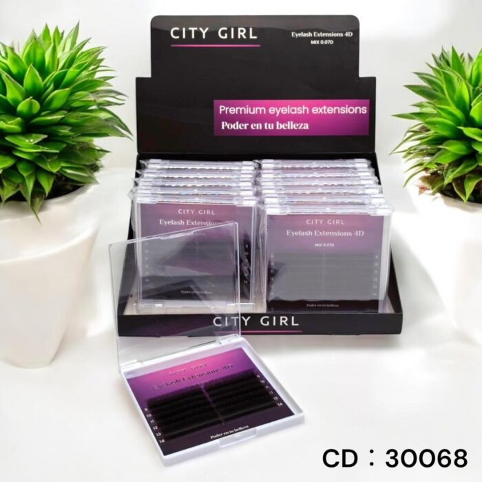 EXTENSIONES DE PESTAÑAS CITY GIRL 4D 0.07D