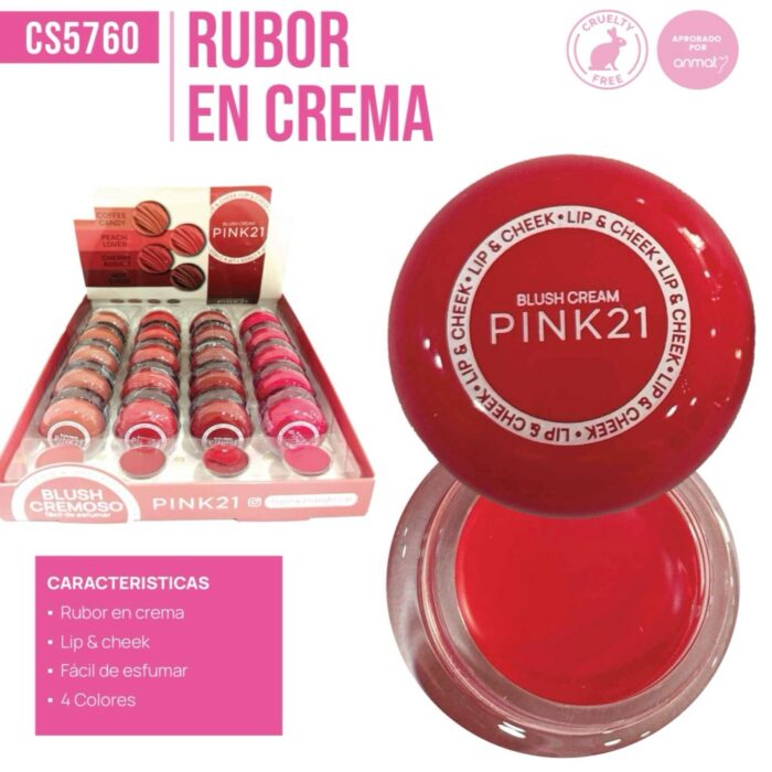 RUBOR EN CREMA PINK21