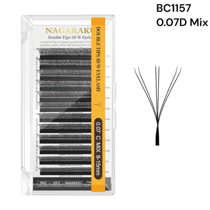 EXTENSIONES DE PESTAÑAS TECNOLOGICAS DOUBLE TIPS 3D W NAGARAKU 0.07D MIX –
