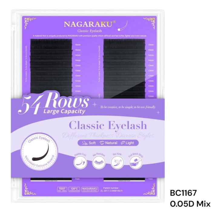 EXTENSIONES DE PESTAÑAS 54ROES CLASICAS 0.05D MIX NAGARAKU