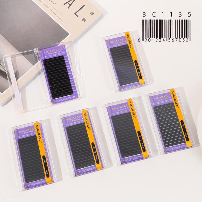 EXTENSIONES DE PESTAÑAS CLASICAS NAGARAKU 0.07D MEDIDA UNICA