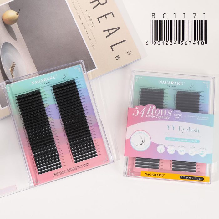 EXTENSIONES DE PESTAÑAS TECNOLOGICAS 54ROWS 2D YY NAGARAKU 0.07D MIX