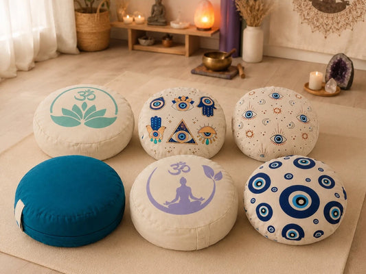Zafu de Semillas Lavable 35x12cm - Accesorio Yoga y Meditación