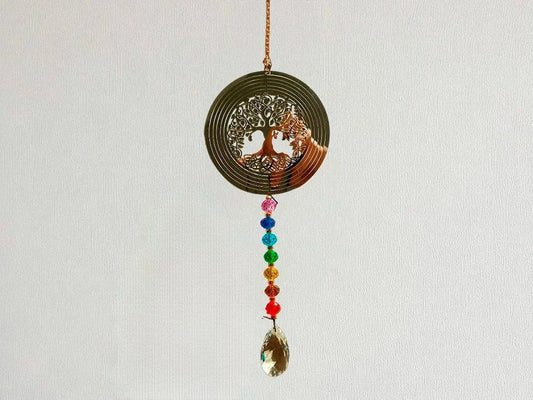 COLGANTE MOVIL GIRATORIO 7 COLORES ARBOL DE LA VIDA 37CM