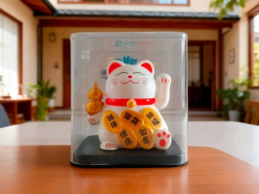 GATO DE LA FORTUNA CAJA CRISTAL MEDIANO 7.5X7CM
