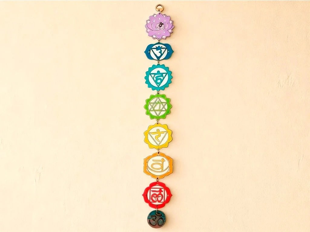 COLGANTE 7 CHAKRAS COLORES MDF 58CM APROX.