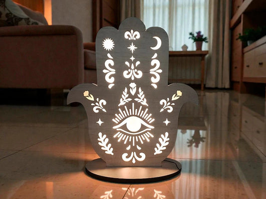 LAMPARA MANO DE FATIMA MDF 60X24CM ARPOX