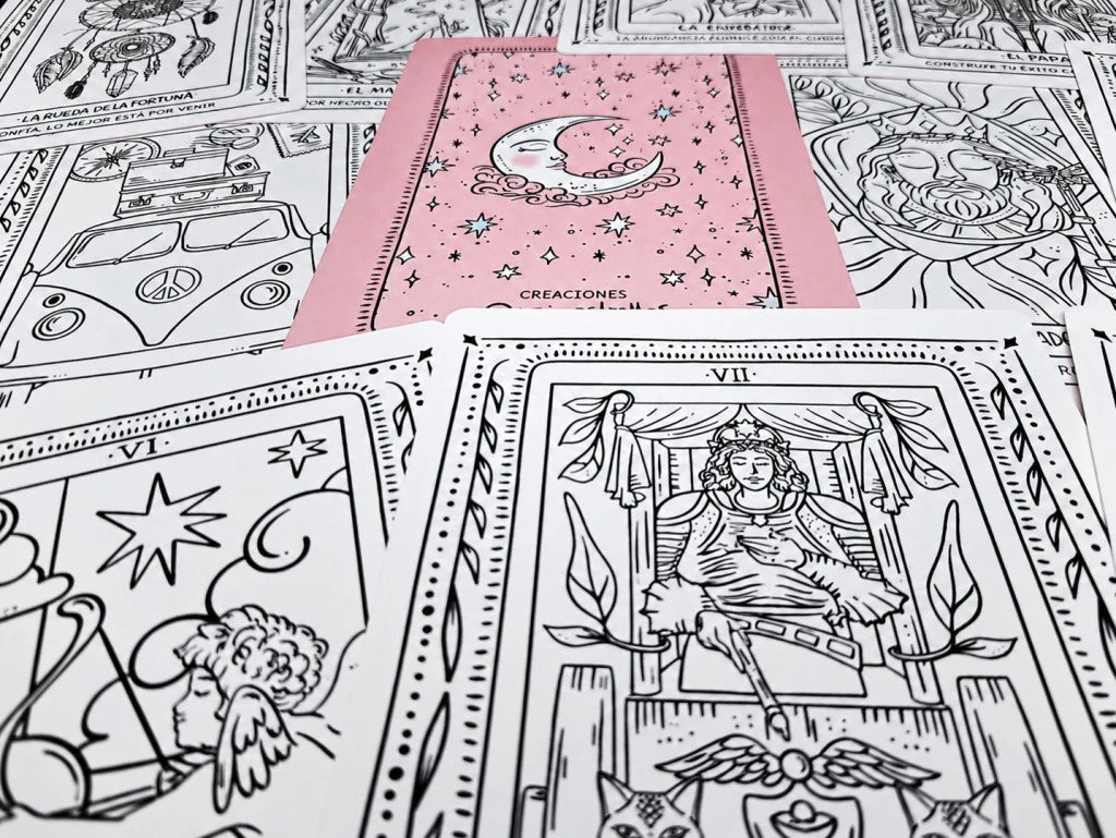 TAROT ILUSTRADO PARA COLOREAR PAÑO ASTROLOGICO