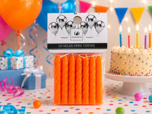 Velas de Cumpleaños: Pack de 10 unidades 8,5x1 cm