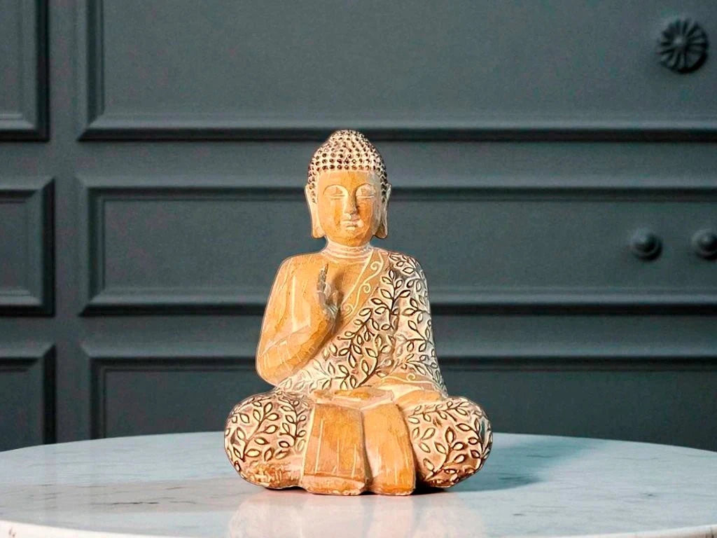 Buda Manto Labrado Chico 11x8x15cm