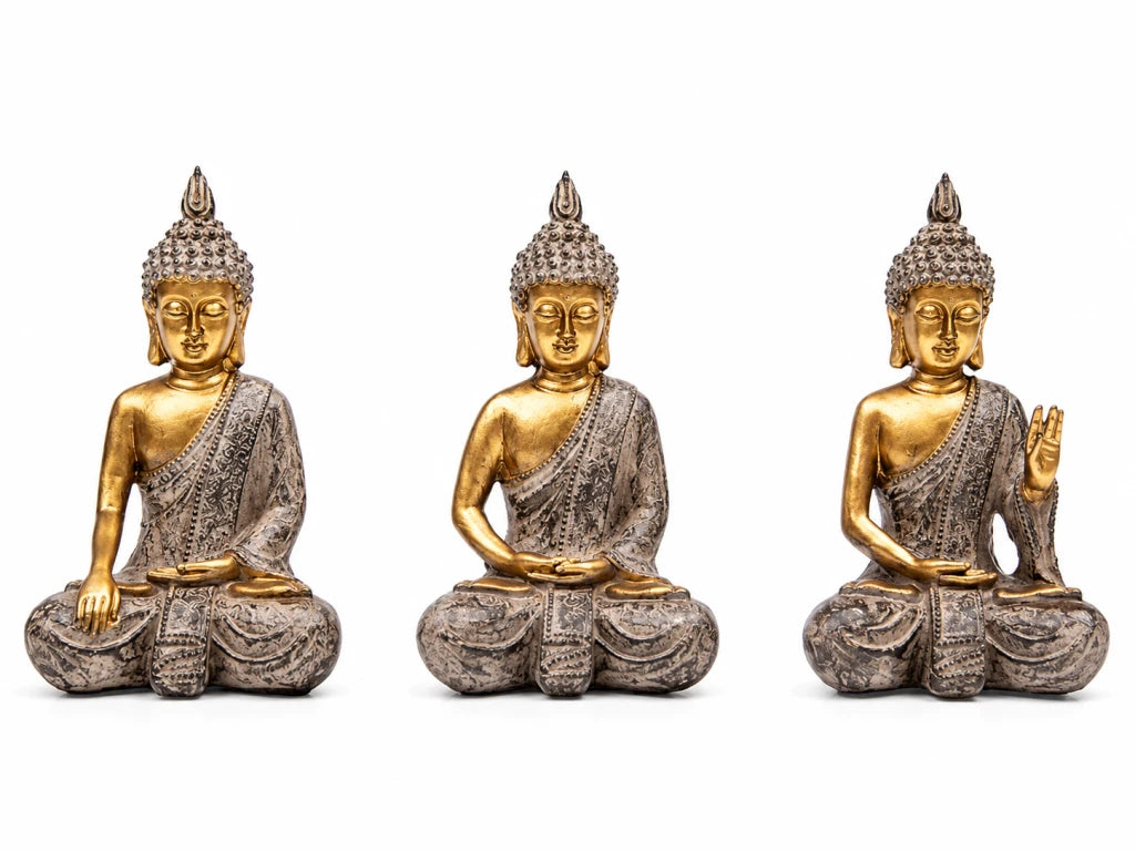 FIGURA BUDA X3 11.5CM LINEA DORADA
