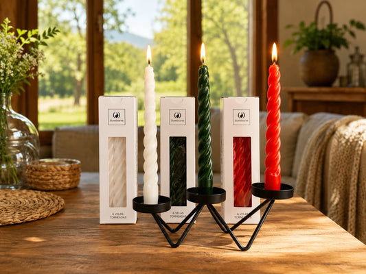 Velas torneadas de 20 cm: caja x 6 unidades
