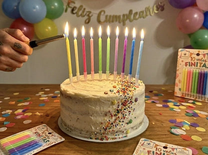 VELAS FINITAS FLUO (10 UNIDADES)