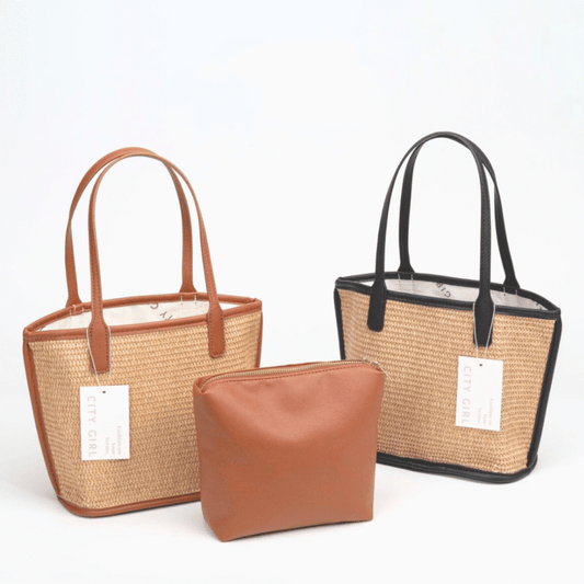 CARTERA DE YUTE CON ESTUCHE – CITY GIRL