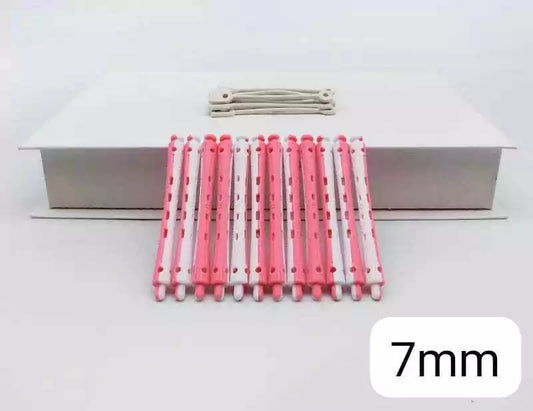 Rulero ROSA Y BLANCO 7MM X12  HAIR ROLLERS