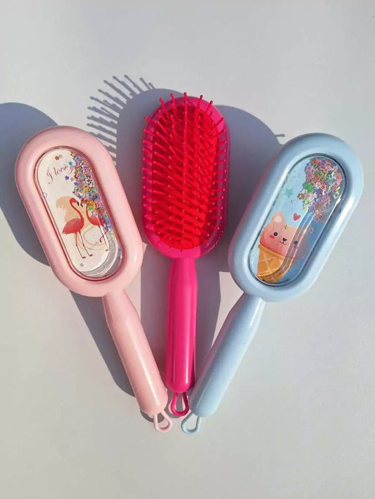 Cepillo para el pelo INFANTIL GLITTER OVALADO SURTIDO