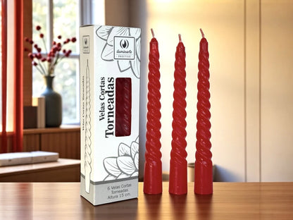 Velas Torneadas Chica 15 cm - Caja x 6 uni.