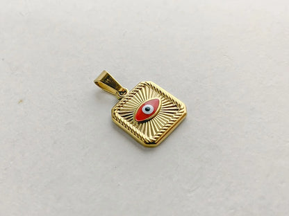 Dije de acero dorado triangular/cuadrado