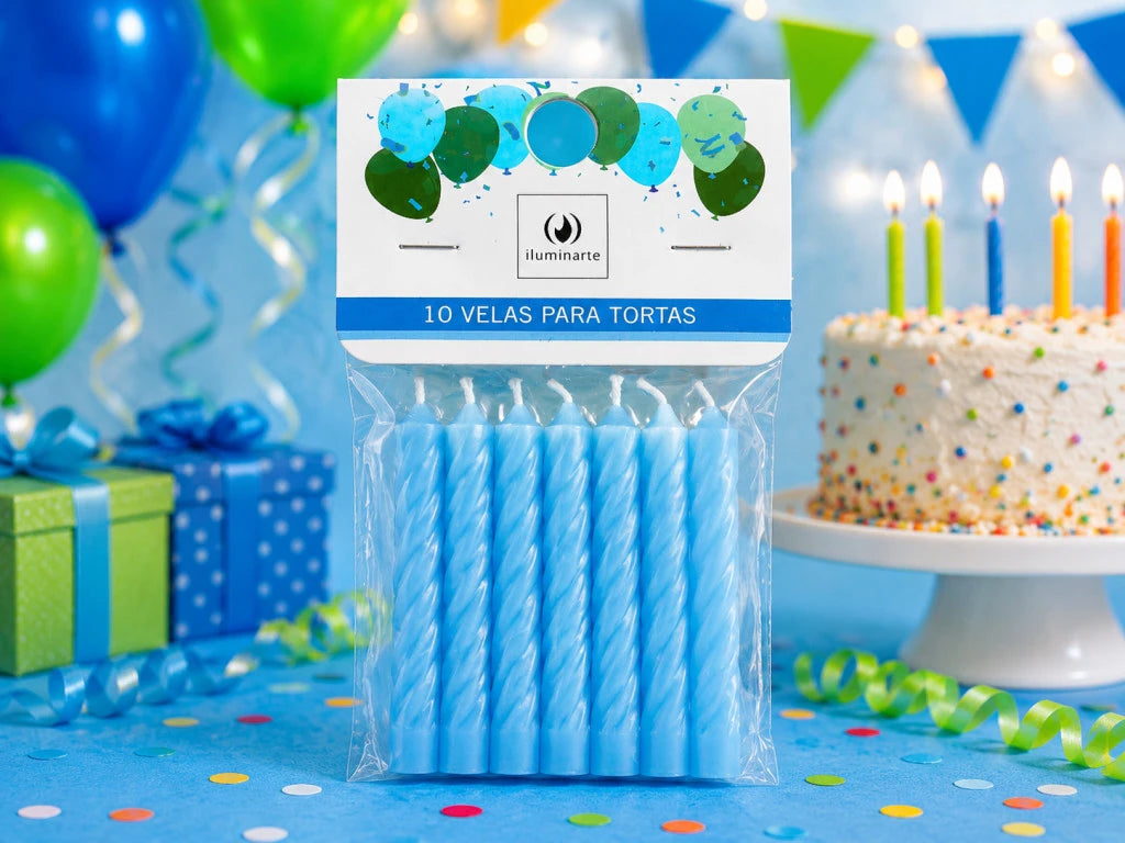 Velas de Cumpleaños: Pack de 10 unidades 8,5x1 cm