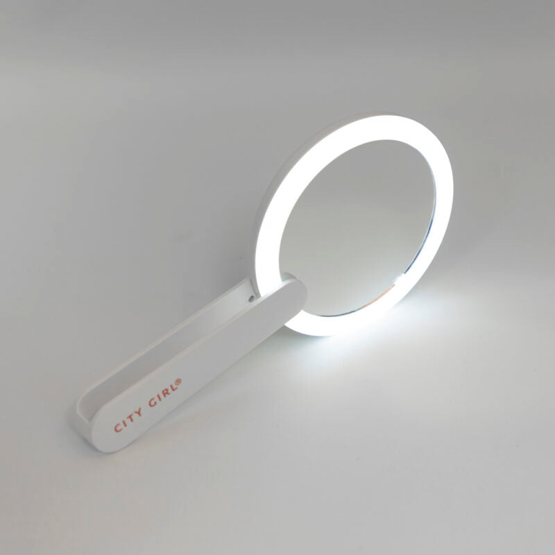 ESPEJO CON MANGO Y LUZ LED
