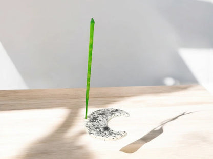 Porta Sahumerios Luna Esmaltado Cerámica Grande 10cm