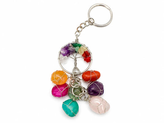 LLAVERO ARBOL DE PIEDRA CON PIEDRAS
