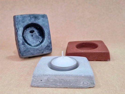Porta Vela Cementina Cuadrado 8x6cm