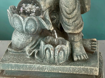 Fuente Buda Dormido con Luz 25 cm