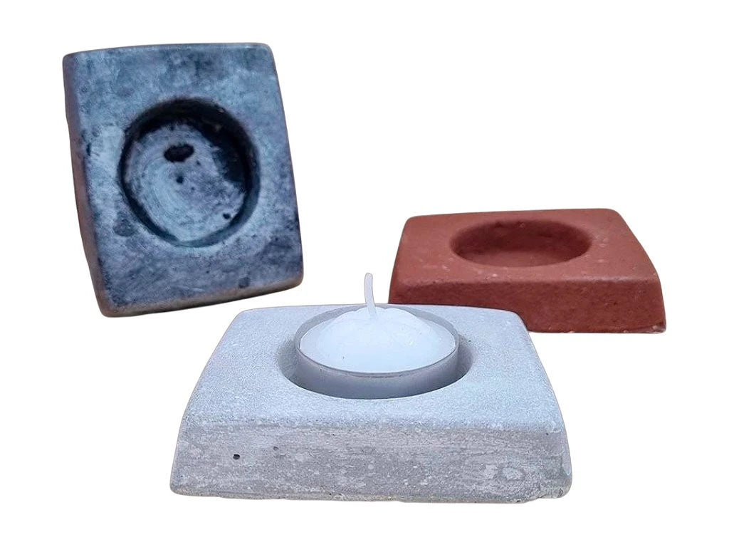 Porta Vela Cementina Cuadrado 8x6cm