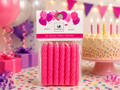 Velas de Cumpleaños: Pack de 10 unidades 8,5x1 cm