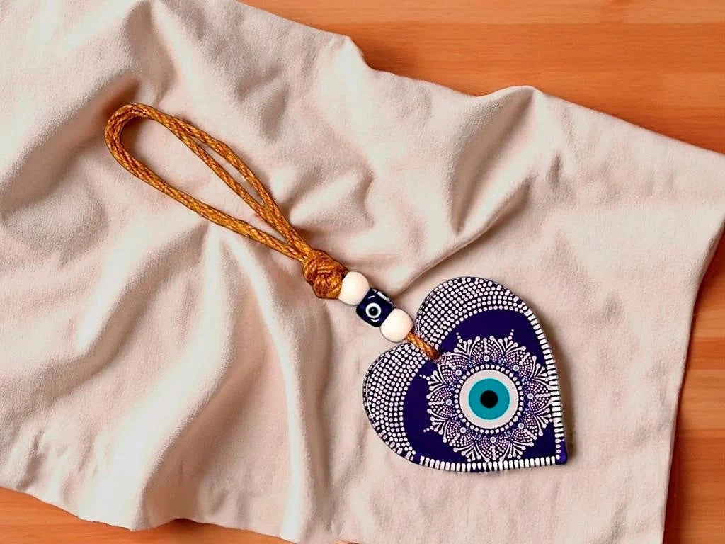 Colgante Corazón Ojo Turco de Vidrio