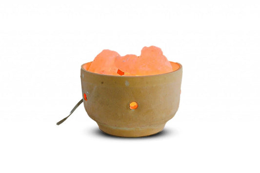 Lámpara de Sal Cerámica en Crudo para Decorar 13x8.5cm
