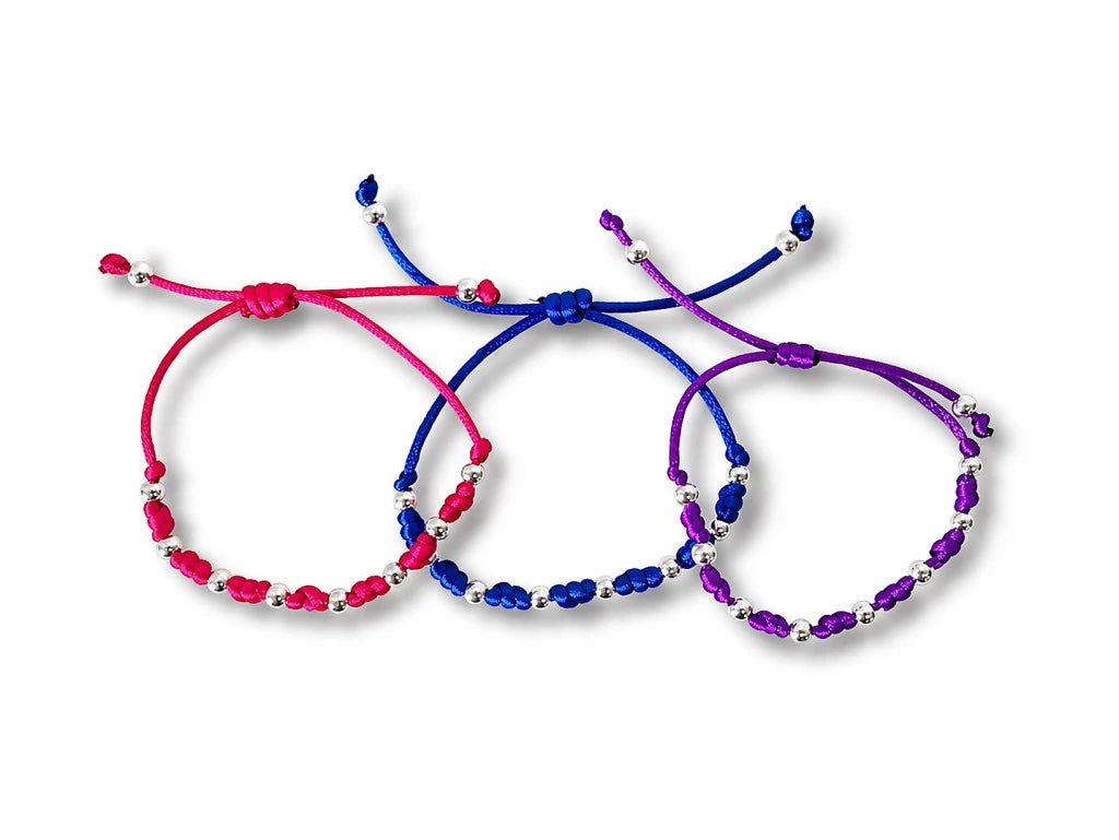 PULSERA 7 NUDOS CON PERLA PLATEADA