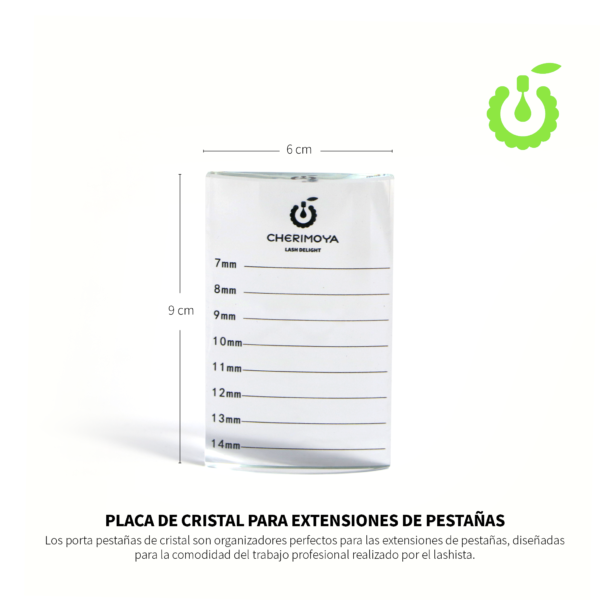 PLACA DE VIDRIO FORMA U PARA PESTAÑAS  CHERIMOYA