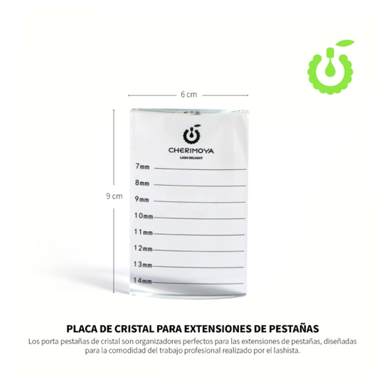 PLACA DE VIDRIO FORMA U PARA PESTAÑAS  CHERIMOYA