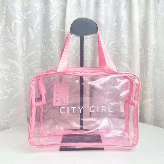 BOLSO ROSA TRANSPARENTE  CITY GIRL –