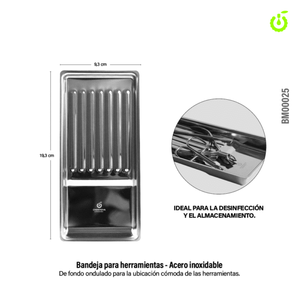 Bandeja de acero rectangular